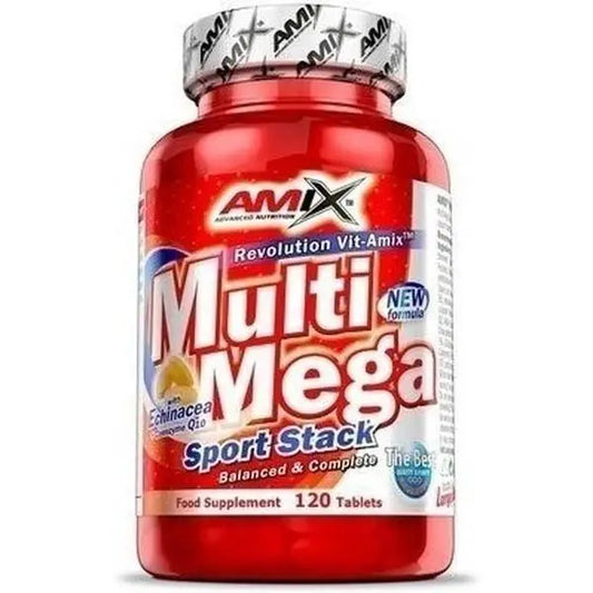 Multi Mega Sports Stack de Amix Nutrition, suplemento multivitamínico en tabletas con vitaminas, minerales y antioxidantes para deportistas y personas activas
